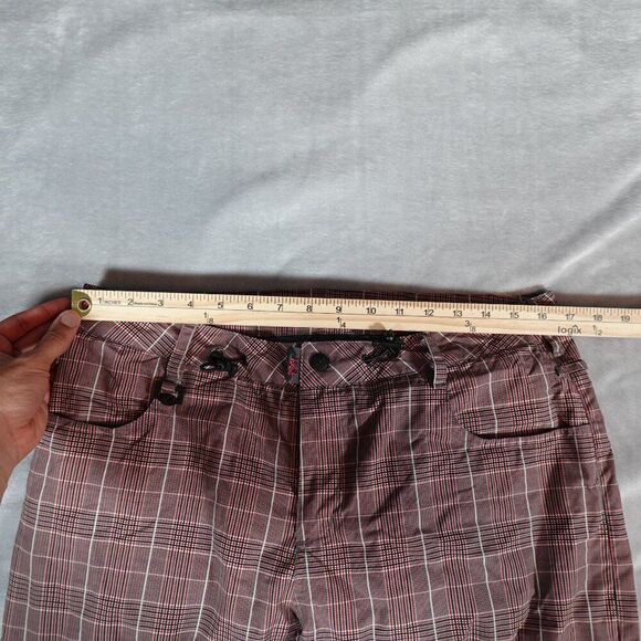 Roxy 5000 Snowboard Pants Womens M (32x29) Plaid Insulated Red/Pink - Picture 9 of 12